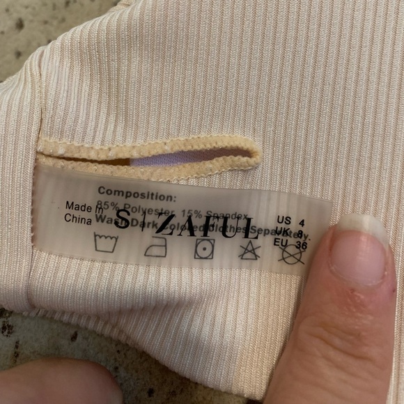 💛 Zaful Ribbed Color-Block Bikini Set with O-Ring Detail - Size Small - Picture 3 of 7